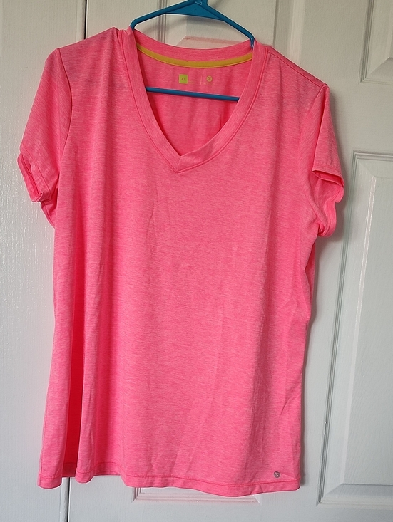 Xersion Tops - NWOT Xersion Neon Pink V-Neck Short Sleeve Tee Top XL